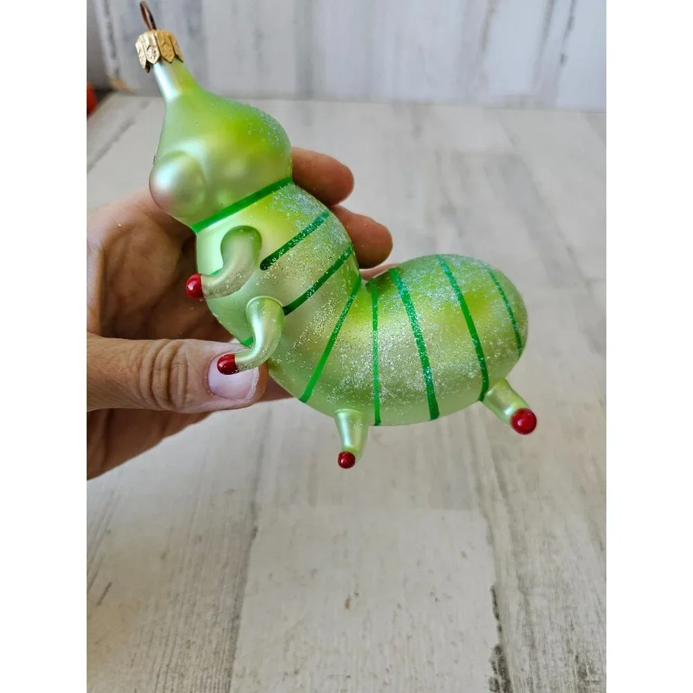 de carlini Caterpillar dillards trimmings italian glass ornament insect Xmas tre